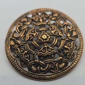 David Andersen Large Viking Brooch In Bronze Borre Style